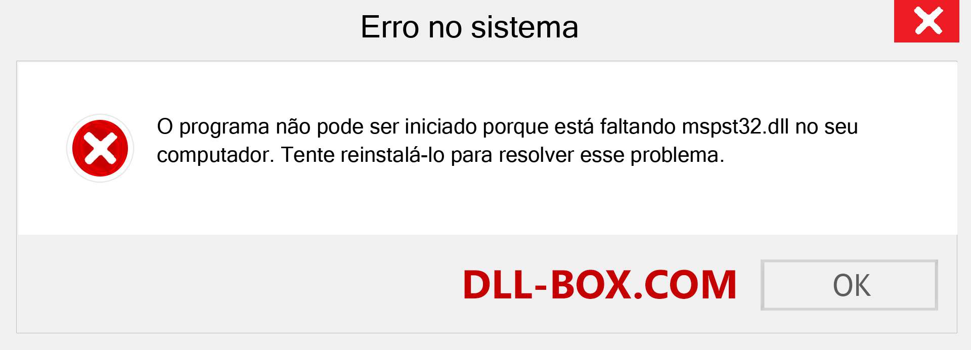 Arquivo mspst32.dll ausente ?. Download para Windows 7, 8, 10 - Correção de erro ausente mspst32 dll no Windows, fotos, imagens